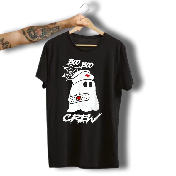 Boo Boo Crew Nurse Ghost Halloween Bandage Spiderweb T Shirt t shirt 1