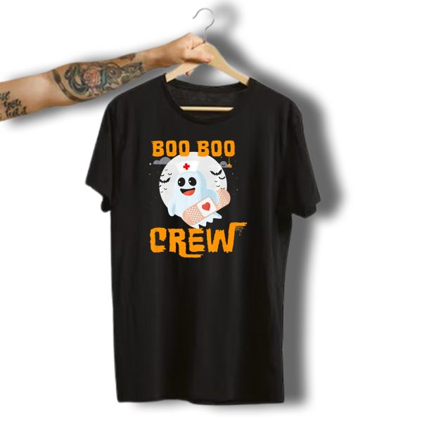 Boo Boo Crew Nurse Ghost Halloween Bandage Spooky Bat Moon Costume T Shirt t shirt 1