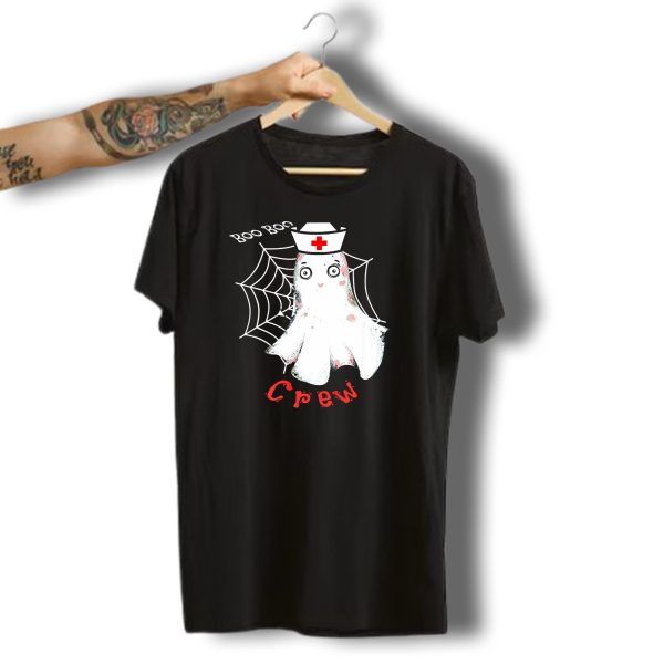 Boo Boo Crew Nurse Ghost Halloween Costume Spooky Spiderweb T Shirt t shirt 1