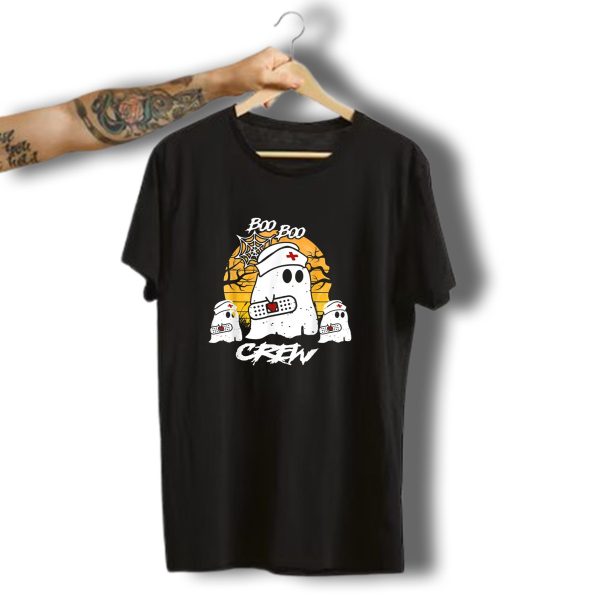 Boo Boo Crew Nurse Ghosts Funny Halloween Bandage Spiderwebs T Shirt t shirt 1 1