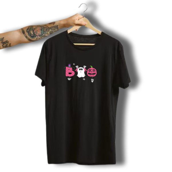 Boo Breast Cancer Awareness Ghost Halloween Pink Ribbon Pumpkin T Shirt t shirt 1