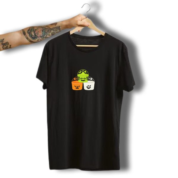 Boo Buckets Halloween Trio With Bat And Ghost Faces T Shirt t shirt 1