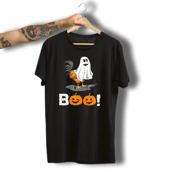 Boo Chicken Halloween Costume With Pumpkins T Shirt t shirt 1
