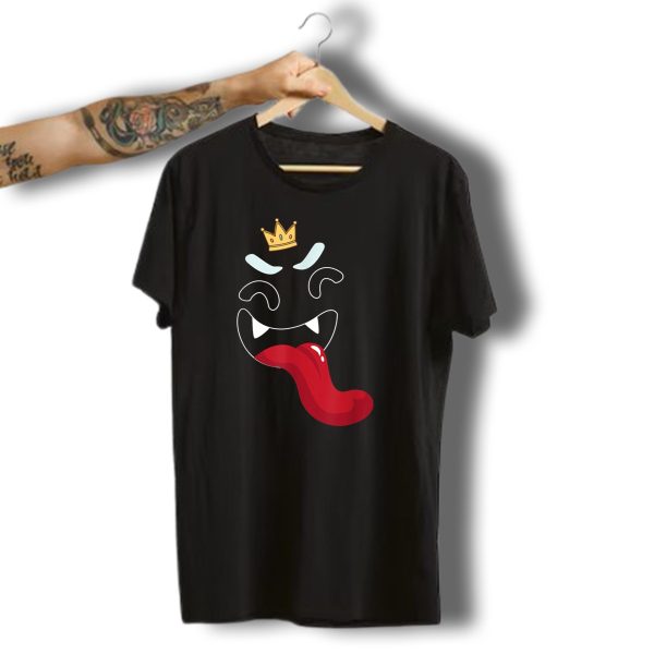 Boo Funny Halloween Scary Sarcastic Ghost With Crown And Tongue Out T Shirt t shirt 1 1