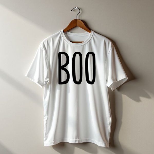 Boo Ghost Halloween Text T Shirt t shirt 1