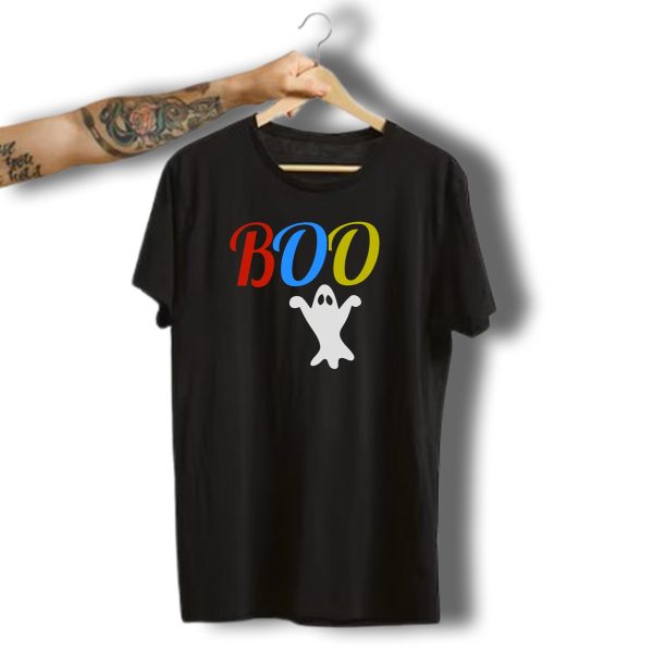 Boo Ghost Multicolor Halloween Spooky T Shirt t shirt 1