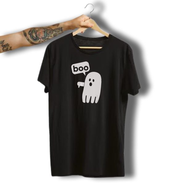 Boo Ghost With Thumbs Down Funny Halloween T Shirt t shirt 1 1