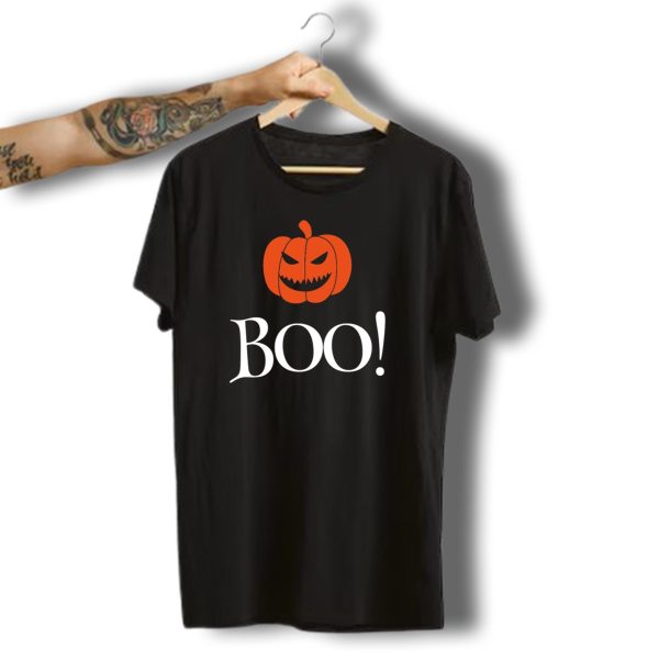 Boo Halloween Pumpkin With Spooky Face T Shirt t shirt 1