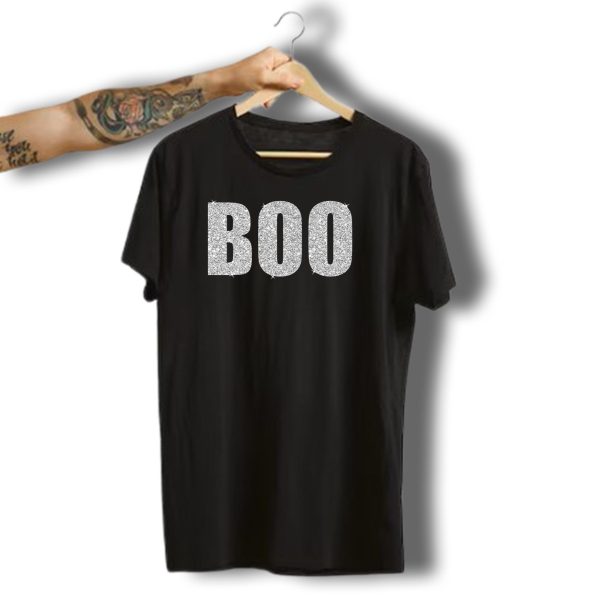 Boo Halloween Silver Sparkles Ghost T Shirt t shirt 1