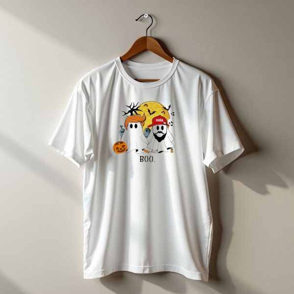 Boo Halloween Trump Vance Maga Ghosts Pumpkin Graveyard Moon Bats T Shirt t shirt 1
