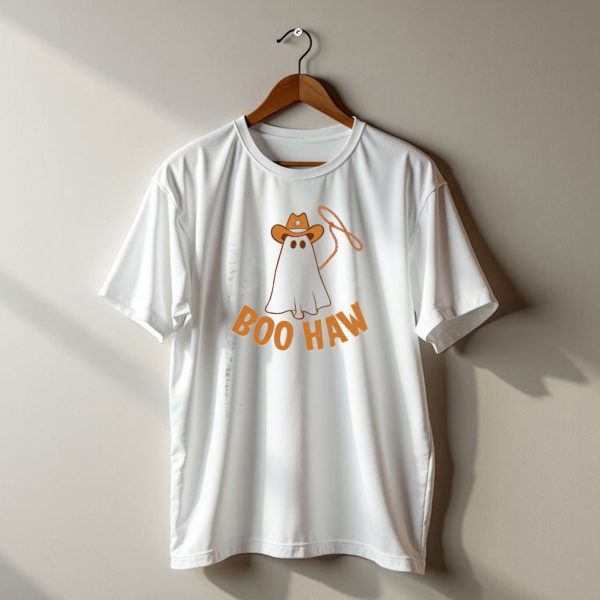 Boo Haw Western Ghost Cowboy Halloween T Shirt t shirt 1