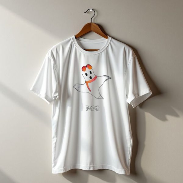 Boo Orange Black White Ghost Halloween T Shirt t shirt 1