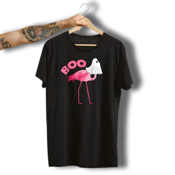 Boo Pink Flamingo Halloween Costume Ghost T Shirt t shirt 1