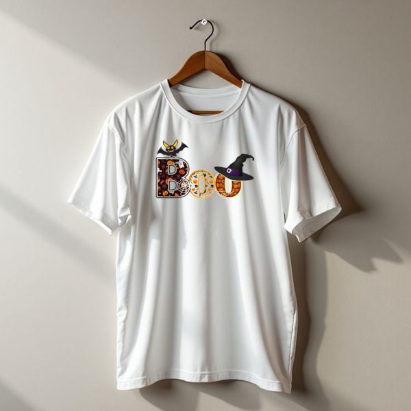 Boo Spider Web Bat Witch Hat Halloween T Shirt t shirt 1