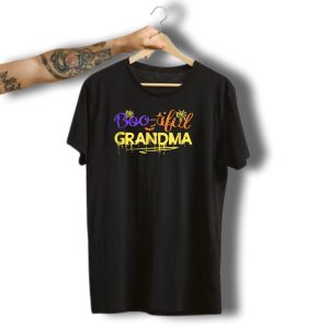 Boo Tiful Grandma Halloween Funny Spiderwebs Drip Text T-Shirt