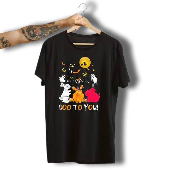 Boo To You Moon Halloween Rabbit Ghosts And Witch T Shirt t shirt 1