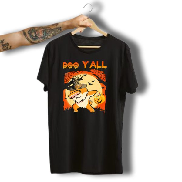 Boo Yall Pomeranian Dabbing Halloween Witch Hat Pumpkin Candy T Shirt t shirt 1