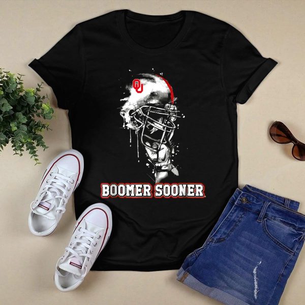 Boomer Sooner Oklahoma Sooners Helmet OU T Shirt 1
