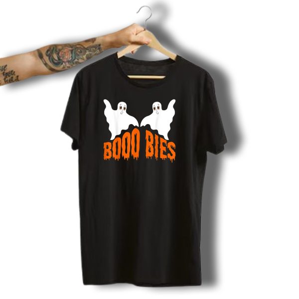 Booo Bies Halloween Ghosts Spooky Text T Shirt t shirt 1