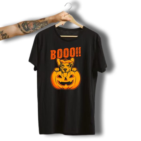 Booo Corgi Dog Halloween Pumpkin T Shirt t shirt 1