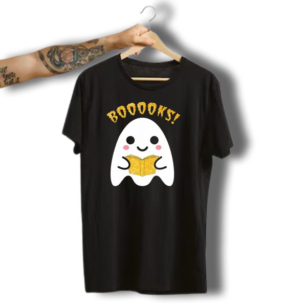 Boooks Ghost Reading Book Halloween Costume T Shirt t shirt 1