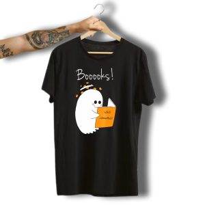 Booooks Ghost Funny Teacher Librarian Halloween Costume T-Shirt