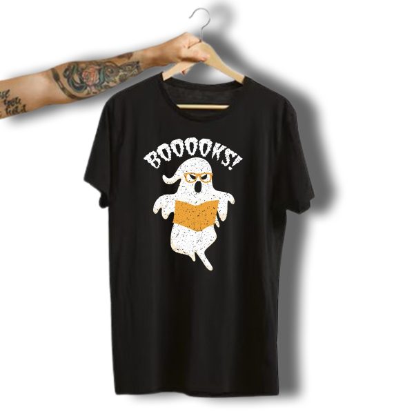 Booooks Ghost With Glasses Halloween Reading Nerd T Shirt t shirt 1