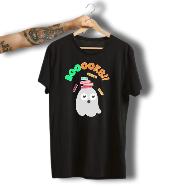 Boooooks Ghost Halloween Reading Geek Readers T Shirt t shirt 1