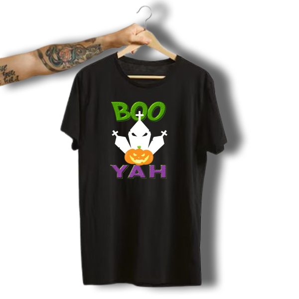 Booyah Halloween Graveyard Pumpkin Crosses T Shirt t shirt 1