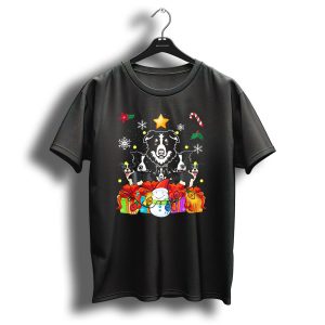 Border Collie Christmas Tree Funny Presents Snowman Candy Cane Star T-Shirt
