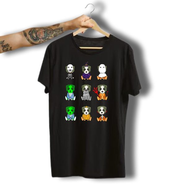 Border Collie Halloween Costumes Skeleton Witch Ghost Zombie Mummy Devil Pumpkin Dracula T Shirt t shirt 1