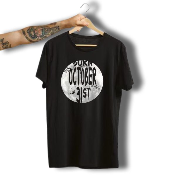 Born On October 31St Halloween Witchs Moon With Bats T Shirt 1 t shirt 1