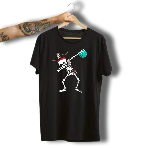 Bowling Skeleton Dabbing Pirate Hat Halloween T Shirt 1 t shirt 1