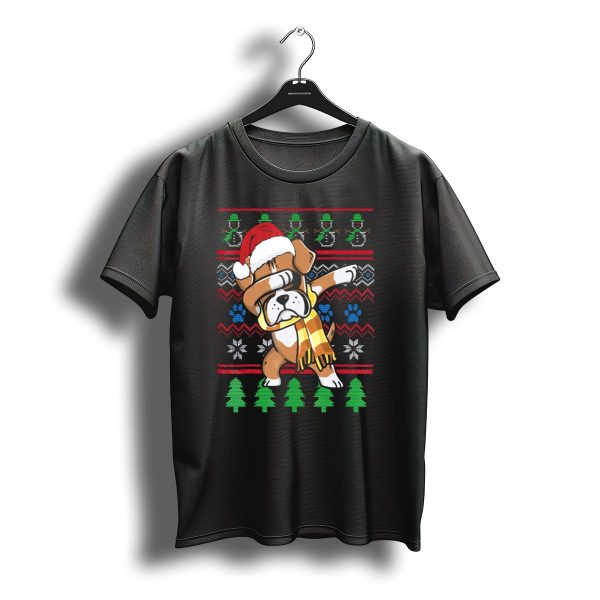 Boxer Dabbing Santa Hat Christmas Uglystyle T Shirt t shirt 1