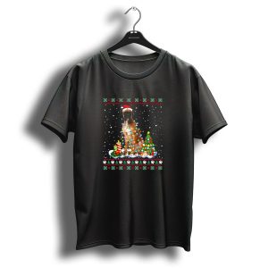 Boxer Dog Christmas Lights Winter Wonderland T-Shirt
