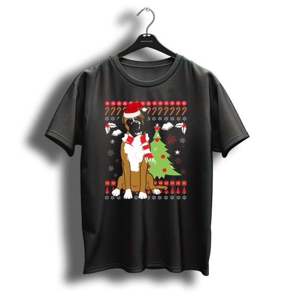 Boxer Dog Christmas Tree Ugly Christmas Holiday Boxer T Shirt 1 t shirt 1