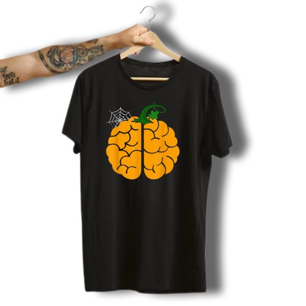 Brain Pumpkin Spiderweb Halloween Nurse Fun T Shirt t shirt 1