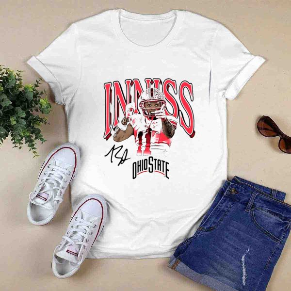 Brandon Inniss Ohio State Buckeyes Illustrated Signature T Shirt Style 1 0
