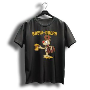 Brewdolph Reindeer Rudolph Christmas Beer Barrel Funny T-Shirt