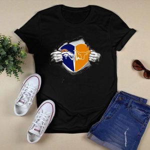 Broncos Texas Longhorns Heart Logo Fusion T-Shirt