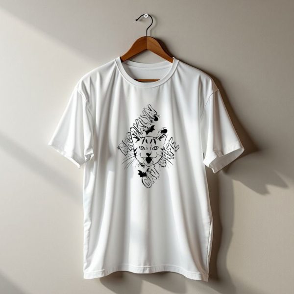 Brooklyn Cat Cafe Halloween Cat And Bat T Shirt t shirt 1