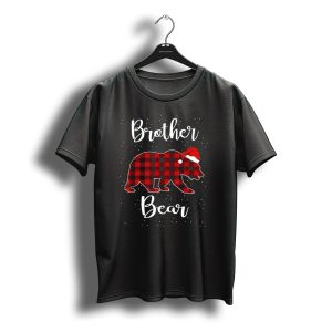 Brother Bear Christmas Plaid Santa Hat Family T-Shirt