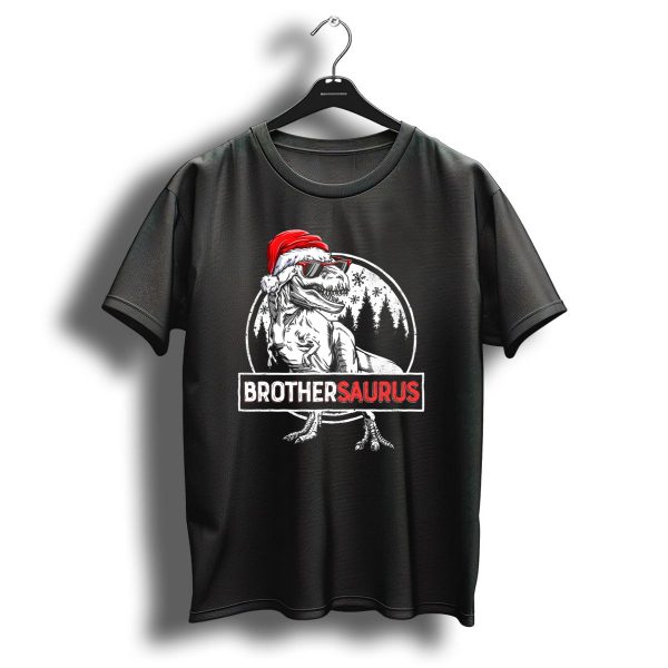 Brothersaurus Dinosaur Christmas Santa Hat Snowflakes Family Tees18 T Shirt 1 t shirt 1