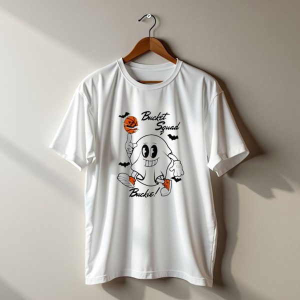 Bucket Squad Halloween Buckie Ghost Basketball With Bats T Shirt t shirt 1