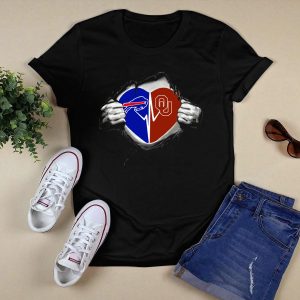 Buffalo Bills And Oklahoma Sooners Heart T-Shirt