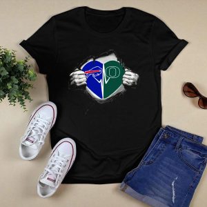 Buffalo Bills And Oregon Ducks Heart T-Shirt
