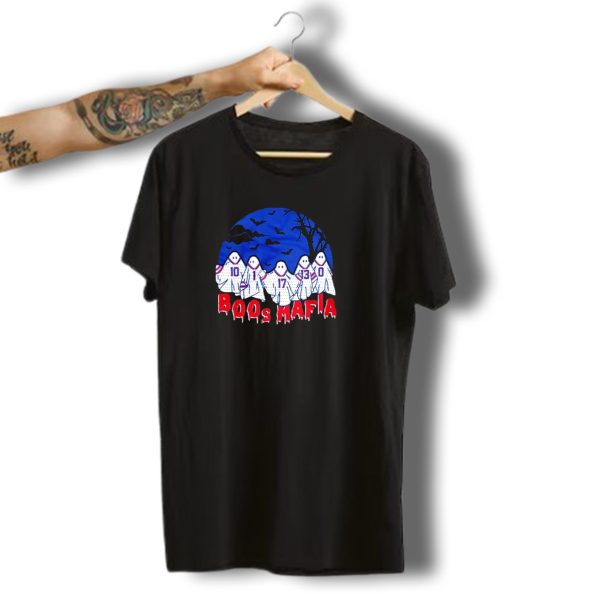 Buffalo Bills Boos Mafia Halloween Ghost Players With Bats And Trees T Shirt t shirt 1