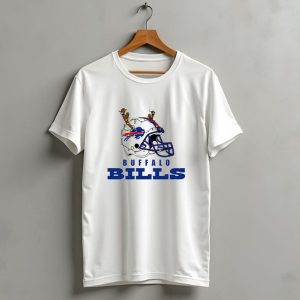 Buffalo Bills Helmet With Deer Antlers And Christmas Lights T Shirt