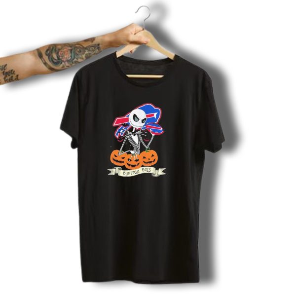 Buffalo Bills Jack Skellington Nfl Football Halloween Pumpkins T Shirt t shirt 1