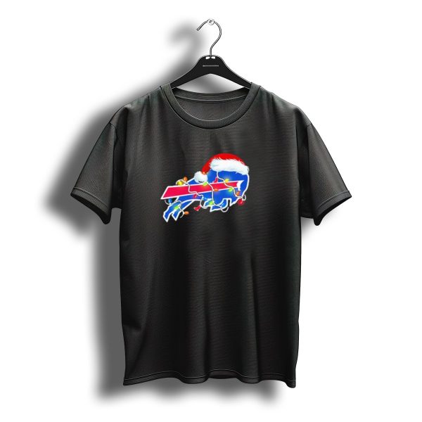 Buffalo Bills Santa Hat Christmas Lights T Shirt t shirt 1
